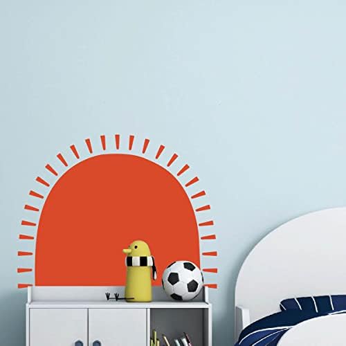 Decalques de parede de meio sol Boho adorável decoração de sala de brincadeira neutra acima de adesivos de cama removíveis YT6515