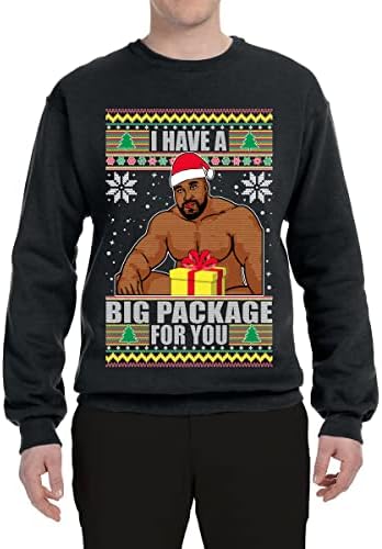 Wild Bobby Eu tenho um grande meme de pacote Barry Wood Sweater Feio de Natal Sol moletom gráfico da Crewneck