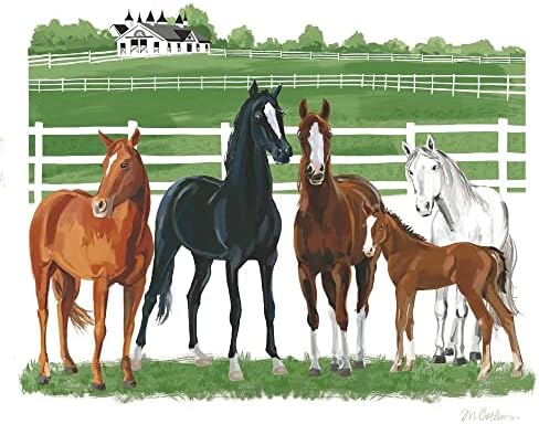 Pacote de variedades com tema com tema de cavalo 40ct | Nudários de coquetel de papel de design de 20ct de cavalos | Cavalos e cães e country