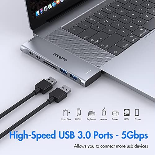 Bundle - USB C Hub MacBook Pro Dongle 8 em 2 e USB C Hub MacBook Pro Dongle 7 em 2