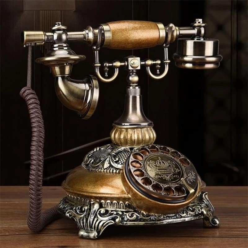 Zjhyxyh fshion rotativo lanline telefone com moda antiga telefonia fixa