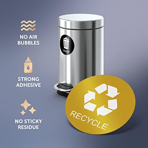 VBAP Corp Recick lixo Adesivo - Logeiro de logotipo redondo de 3 Rótulos de decalques auto -adesivos laminados.