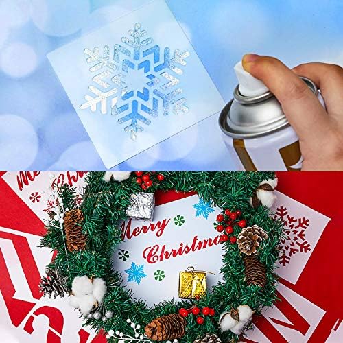 10 peças Natal Let It Snow Stencils Sign Sinal de estêncil para pintar em madeira, estênceis reutilizáveis ​​para a decoração