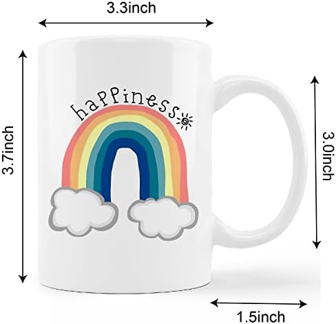 Kunlisa Rainbow de Felicidade Copo da caneca, Feliz Rainbow Cerâmica Caneca Capé-Merg de Celero