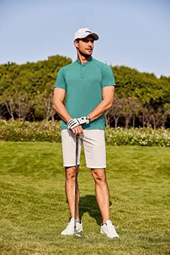 Coofandy Men's Quick Dry Golf Polo Camisetas de manga curta Henley camisa ativa atlética sem camisetas esportivas