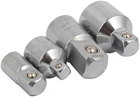 Aexit de 1/4 polegada de ferramentas operadas com manuseio cromado em aço de vanádio Adaptador de impacto de soquete de aço de aço Vanádio Tom de prata 4pcs Modelo: 66AS247QO313