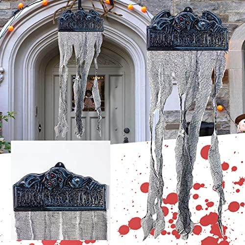 Halloween decoração de plástico bat halloween porta pendurada por porta de decoração de janela adereços de bétula iluminada guirlanda