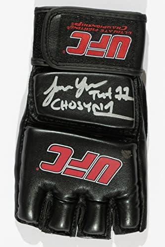 Jamie Yager assinou o UFC Glove PSA/DNA CoA Autograph The Ultimate Fighter 11 MMA - luvas autografadas do UFC