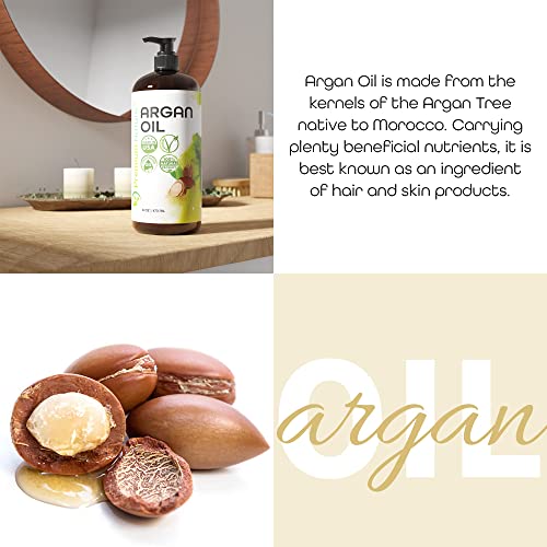 Óleo de argan para óleo de cabelo para cabelos e crescimento danificados seco, soro de óleo de argônio para óleo de cabelo