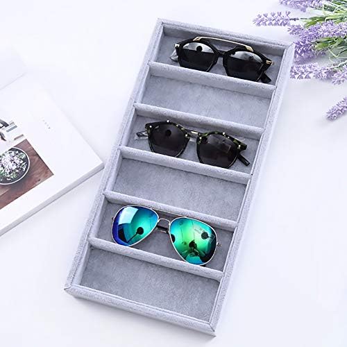 Óculos de sol Caixa de organizador, 6 grades Óculos de sol Caixa de jóias Caixa de jóias Caixa Cadeia Caixa de armazenamento Caixa de