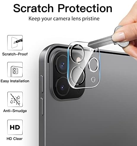 Protetor de tela JETECH para iPad Pro 11 polegadas, 2022/2021/2020 com protetor de lente da câmera, filme de vidro temperado