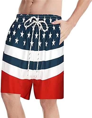 Palões de natação do Dia da Independência, shorts de praia masculinos estrelas e listras de splicing stick sry srying board calças
