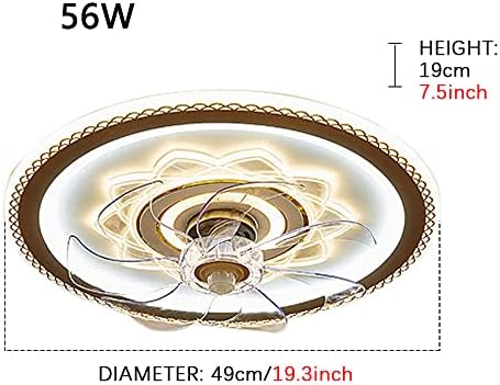 KMYX 3 velocidades de vento de 3 velocidades Luz criativa Lâmpada de teto criativo Lâmpada LED de 3 cores Dimmable com