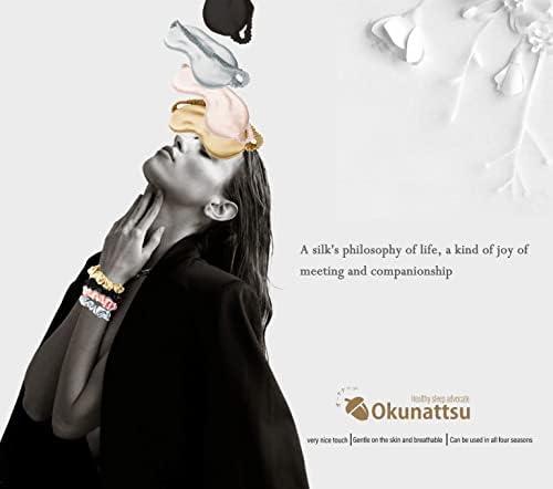 Máscara de sono de Okunattsu, 6a de seda natural premium, máscara de seda do sono, máscara para os olhos, sedosas e respiráveis,