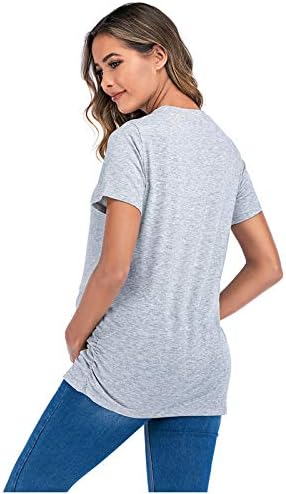 Blank Women Tops O-Gobes Camiseta curta de camiseta de gravidez Blusa Mulheres Mulheres de maternidade Carta feminina Camisetas