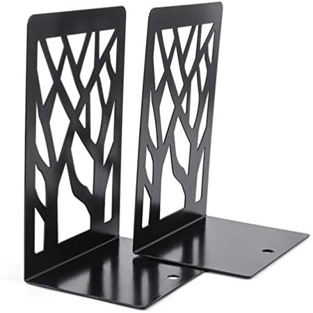 Garneck 1 Par de livro Ends Metal Bookend para prateleiras Tree Shadow Book Stoppers Bookshelft para amantes de livros Decoração