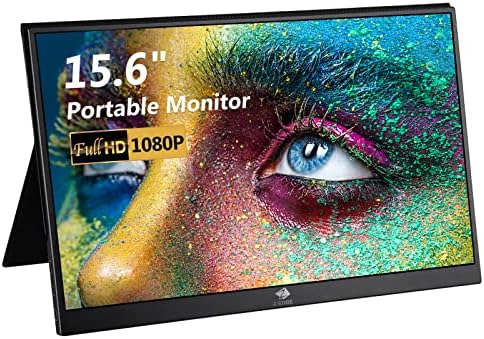 Monitor portátil da borda Z-borda para laptop, monitor portátil ultra-slim de 15,6 polegadas com tela IPS Full HD Full IPS C, monitor