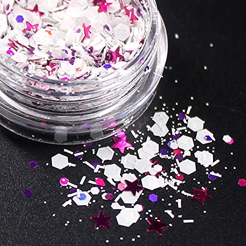 Snowflake Glitter Nail Art Polish Silver Purple Rose Gold Color de ouro duradouro Garota de unha fofa Ferramenta de decoração