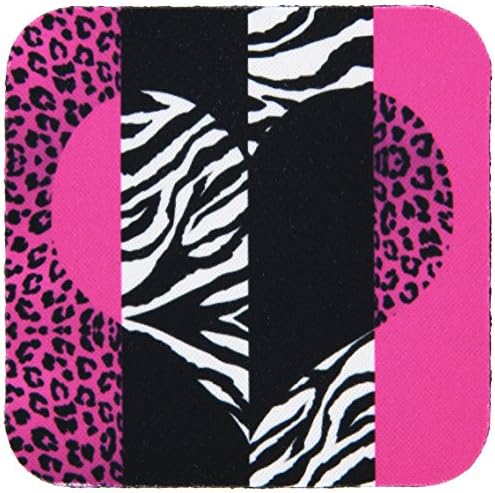 3drose cst_35437_2 rosa preto e branco estampa de animais-Leopard e montanhas-russas macias de zebra, conjunto de 8