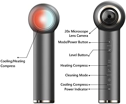 Vacuum de removedor de cravos, pó de pó poros com funções de compressão quente e fria, câmera de monitoramento em tempo
