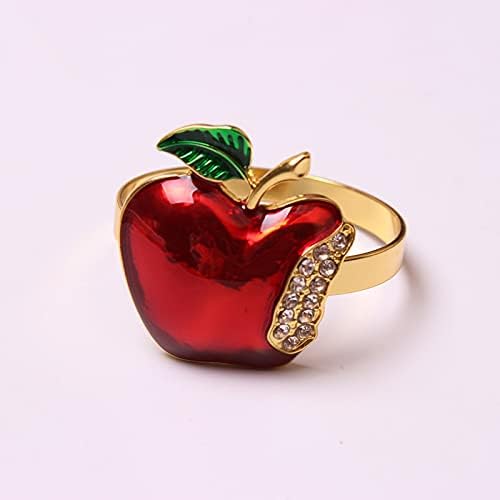 Wddh natal maçã guardinha anéis, conjunto de 6 anéis de porta -guardana