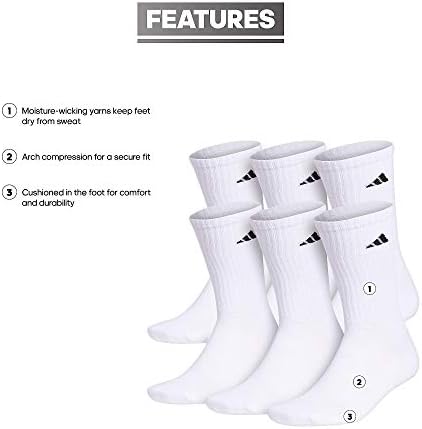 As meias da tripulação atlética masculina da Adidas com arco compressão para um ajuste seguro