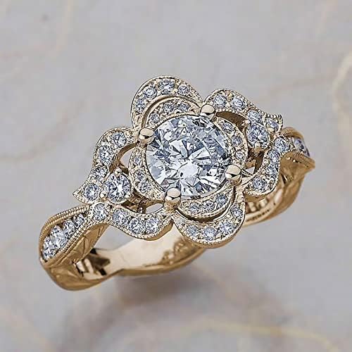 2023 Novo formato de flor Anel de diamante completo para mulheres jóias de moda acessórios populares