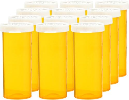 Frascos de prescrição com tampas de snap 8 dram - 12 por bolsa por farmacêutico