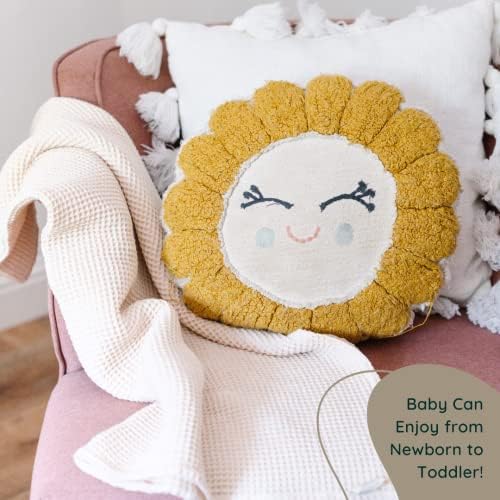 Judith + Laint Waffle Baby Blanket Boho Knit Swaddle - 39 x39 Cobertores de recebimento neutro algodão | Presentes de gênero