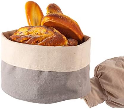 Dbylxmn Armazenamento de cesta de pão bolsa bolsa de comida vegan linho de pão reutilizável cozinha ， jantar e bar de madeira
