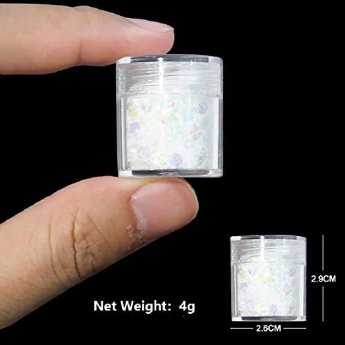 HJKOGH holográfico abil unhas lantejas de sereia mista misto de tamanho hexagon gradinho acessórios de brilho cromado polimento decorações de manicure