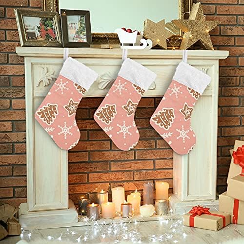 Star Tree Snowflake meias de Natal grandes meias de natal para lareira para lareira Stair Stair Rails pendurados meias de meias para a família de férias de decoração de Natal da família