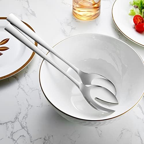 Keawell Premium Salad Servers, 18/10 Aço inoxidável, salada de 2 peças Conjunto de porções, lava-louças cofre, caixa de presente.