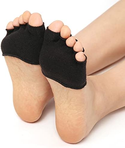 Meias de compressão preta para homens mulheres ioga esporte non slip upes meias meias de salto meio gorcel de cinco meias de chumbo