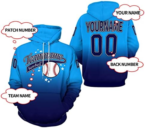 Istytop Baseball Capuz personalizado personalizado personalizado qualquer nome e número projete seus próprios presentes