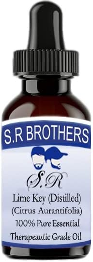 S.R Brothers Lime Key puro e natural terapêutico Óleo essencial com conta -gotas 100ml