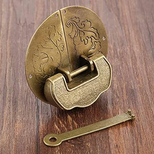 Conjunto de hardware de mobília antiga halou Alterna trava de fivela com fivela de fivela decorativa chinesa antiga trava de cadeado para jóias caixa de madeira