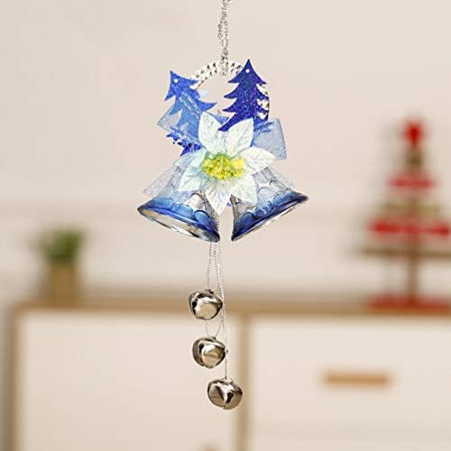 NUOBESTY YULE ORNAMENTOS 3 PCS Feliz Natal Jingle Bell Decoração de Decoração de Flor Penducs Natal Treça da Árvore da Parede