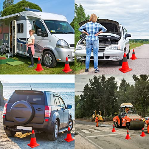 Cones de tráfego dobrável EDAUS 5 Pack, cones de estacionamento de segurança laranja de 18 polegadas, cones de construção pop