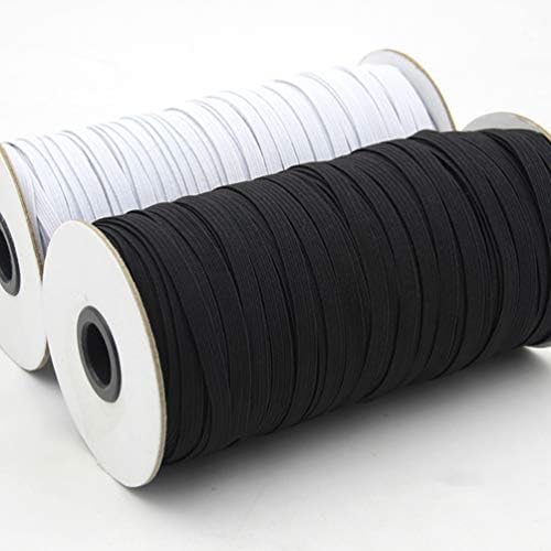 LIANXIAO - cordão elástico de elástico trançado, elástico elástico pesado, elástico liso de elástico lisado rolo de cordão de cintura para costurar 6mm 10m