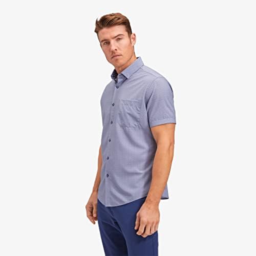 Mizzen + Leeward masculino principal sem dobrar a camisa de manga curta, ajuste de acabamento - alongamento de 4 vias, coleção sem