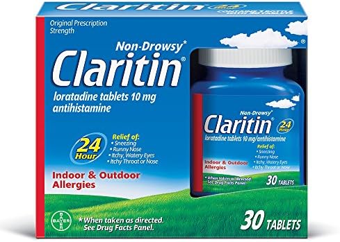 Claritin 24 horas sem drenagem comprimidos de alergia, 10 mg, 30 contagem