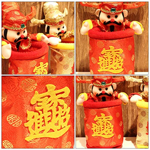 PretyZoom Decor de casamento God of Riqueza estátua chinês Ano Novo Tratar Candy Box 2021 Ano do Partido Ox Lixo da Desktop Can Can
