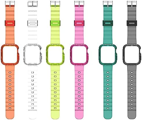 Compatível com a banda Apple Watch 42mm 44mm, mulheres transparentes transparentes de silicone macio esportes iwatch