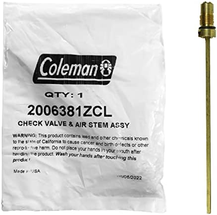 Válvula de retenção de Coleman & Air Haste Montagem Item : 200-6381; Parte para lanterna ou fogão