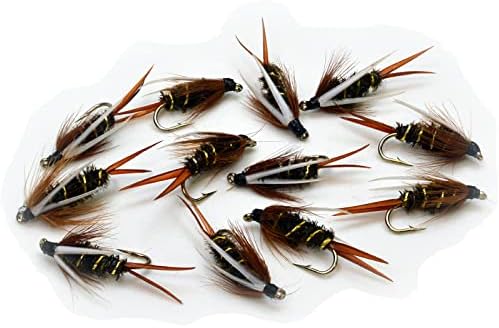 1 dúzia - Prince Nymph Flies - Pesca com mosca em ganchos Mustad