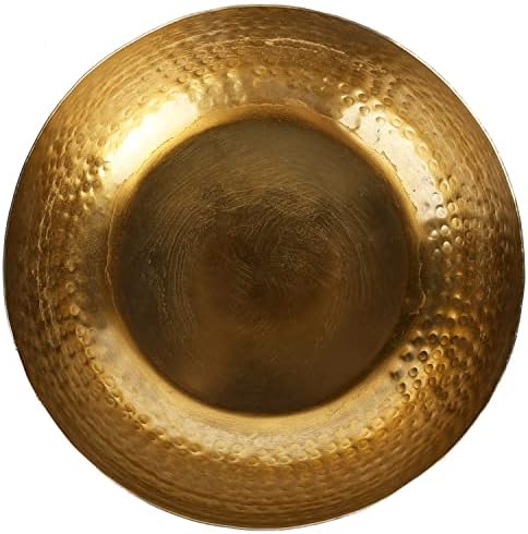 Mygift Black Metal Hammersed Decorative Bowl para decoração de casa com interior dourado, decoração de mesa central de estilo art