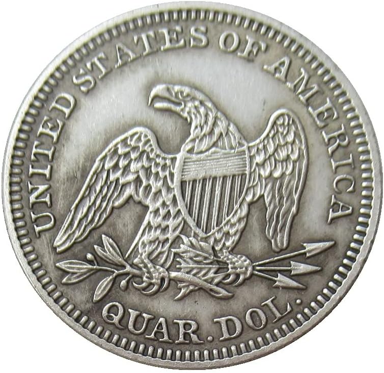 U.S. 25 centavos de bandeira 1864 Moeda comemorativa de réplica banhada de prata