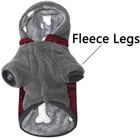 Casaco de cachorro de forro de lã Vecomfy com capuz de lã destacável para cães grandes jaqueta de cachorro quente para inverno frio
