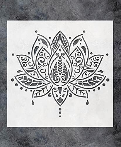 Belojart Girassol Lotus Dandelion Stencils para pintar em madeira Móveis de parede Tale de ladrilhos e papel - estênceis